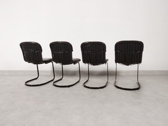 Image 1 of Willy Rizzo - Sillas de comedor de cuero negro - Cidue Italia