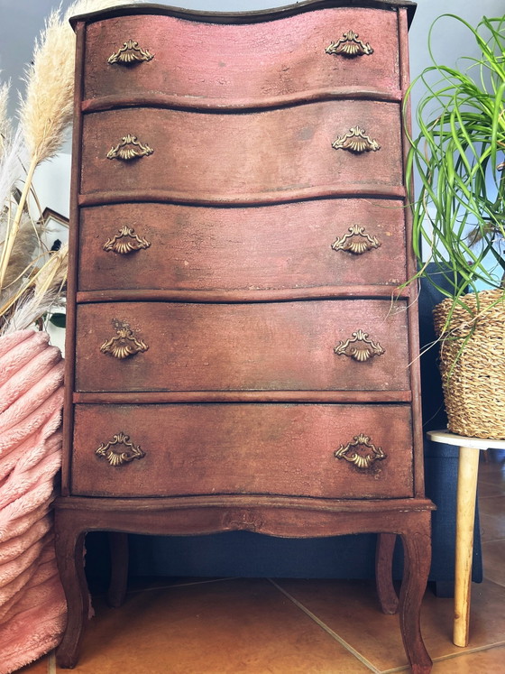 Patinated Vintage Chest of Drawers – Wood (photo 8 of 12)