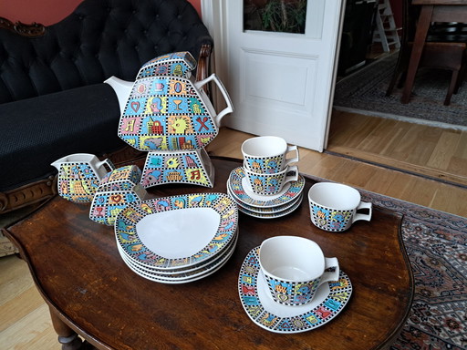 4-piece tea set and 4 cake plates D. Hafner ROSENTHAL