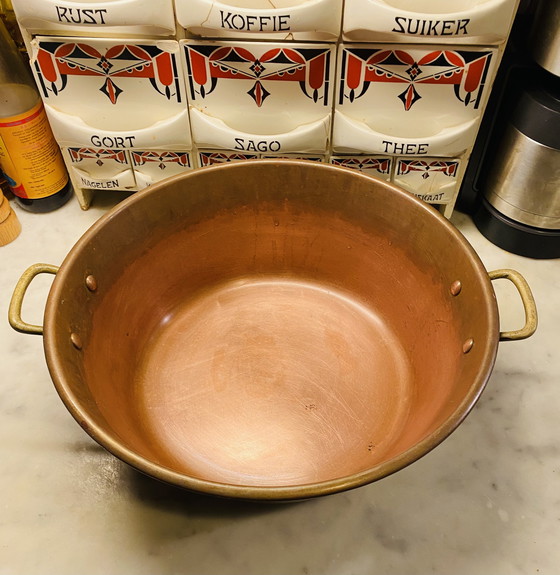 Image 1 of French jam bowl. Marmite pan