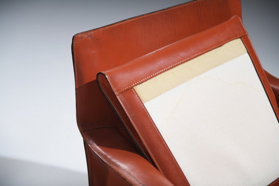 Image 1 of Splendida e antica sedia da pranzo in pelle Cab 414 di Mario Bellini per CASSINA Italia