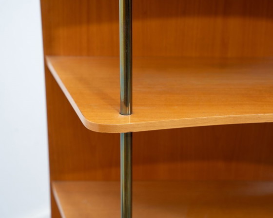 Image 1 of Highboard from the 1950s made of ash and zebrano, with open shelves