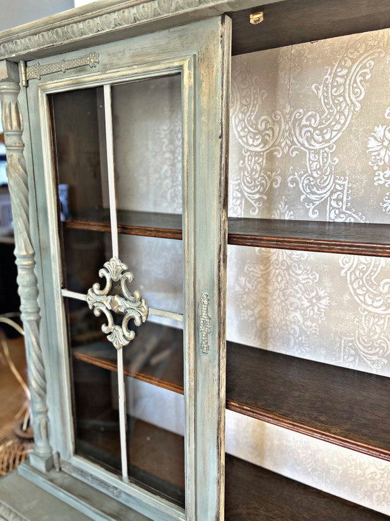 Image 1 of 🌿 Vetrina antica patinata – stile neorinascimentale / casa ricca di carattere