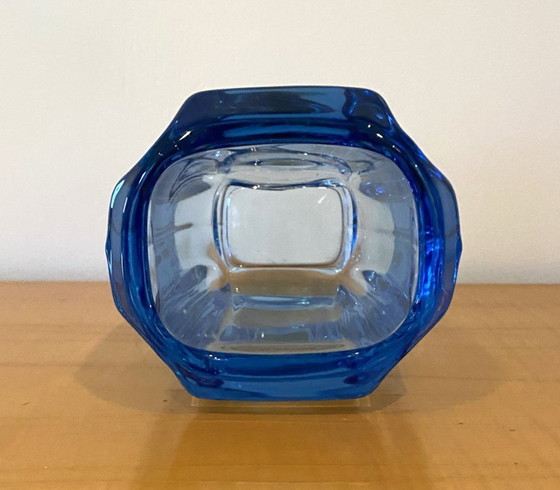 Image 1 of Uranium glass vase blue 1970s