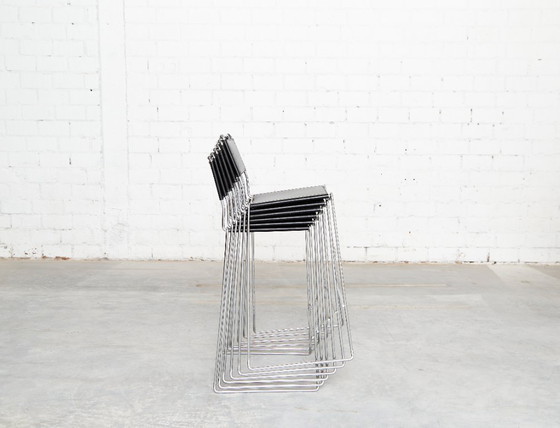 Image 1 of Leather Barstools by Giandomenico Belotti for Alias, 1980s, Set of 6