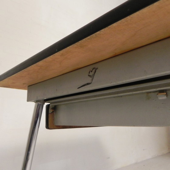 Table Formica vintage, bureau avec 2 tiroirs années 50, Tables de salle à manger, Plastique, Fer, Argenté (photo 19 sur 19)