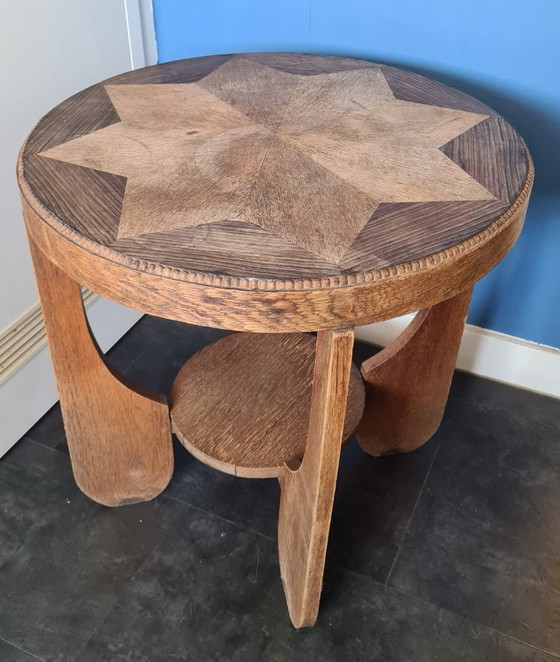 Image 1 of Amsterdam School style side table with star-shaped top