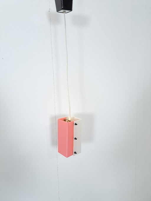 Space age roze met wit kunststof lamp, hanglamp