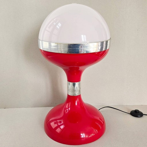 Vintage Diabolo vloerlamp uit de jaren 60 in rood plastic.