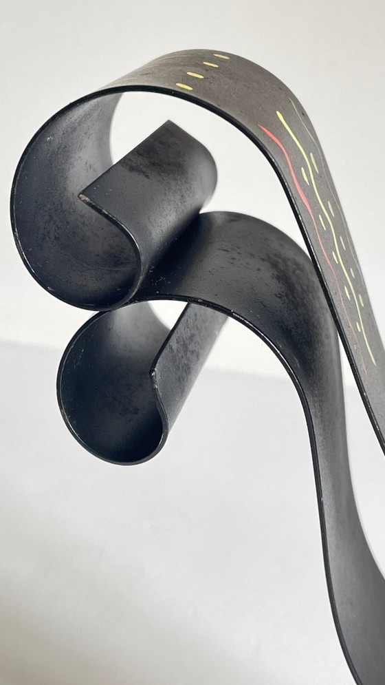 Image 1 of BOUGEOIR Métal Forme Coq Suède VINTAGE