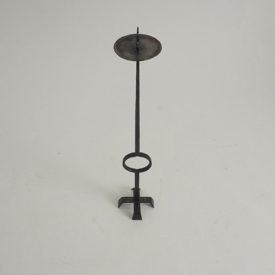Image 1 of Wrought Iron Standing Candle Stick Holder
