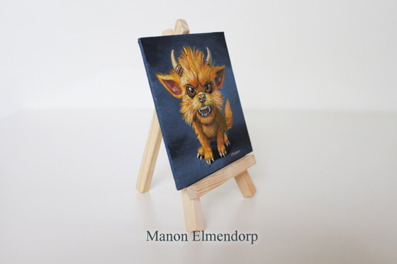 Image 1 of Unique Hand-painted Fantasy Art Painting incl. Donkey