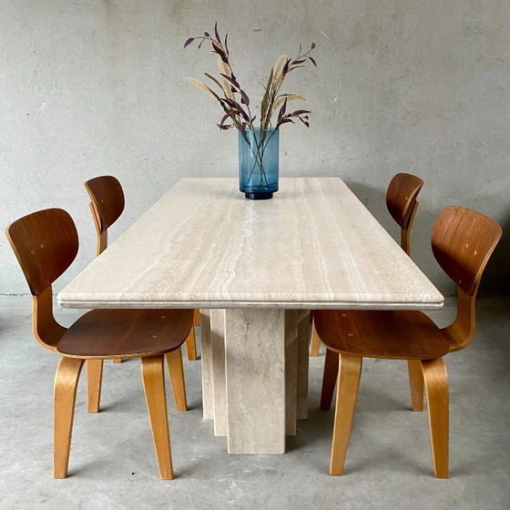Image 1 of Italian Travertine Dining Table | Italy, 1980s
