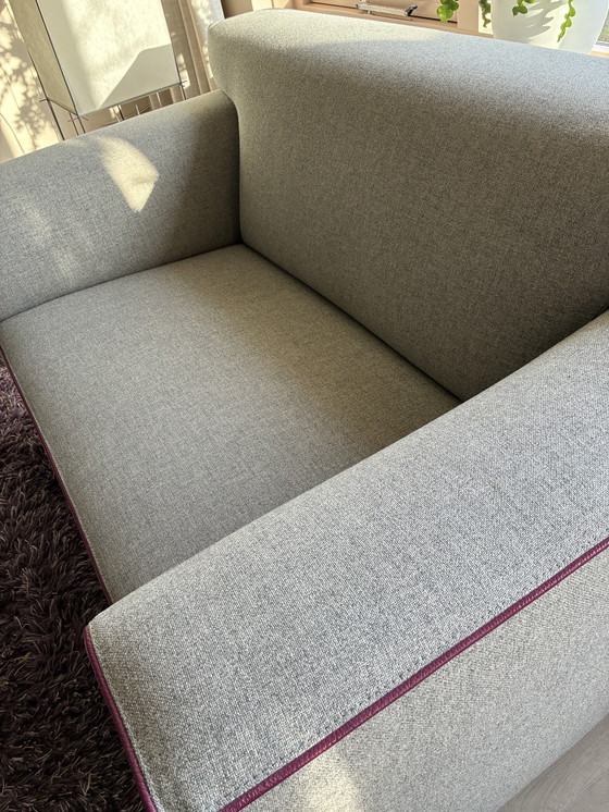 Image 1 of Pode bankstelsel, grijs met paarse bies 