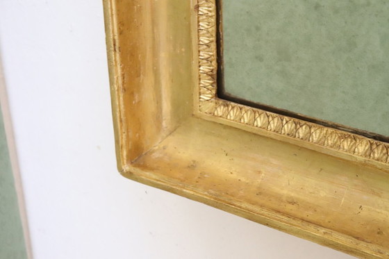 Image 1 of Antieke wandspiegel in verguld hout, Italië begin 19e eeuw