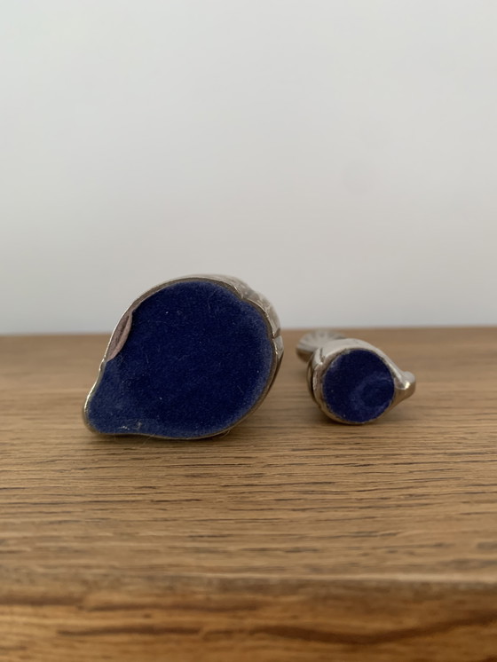 Image 1 of Jarrones de cisne plateados estilo art déco francés