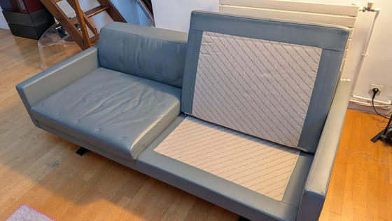 Image 1 of Sofá de cuero gris antracita Poltrona Frau