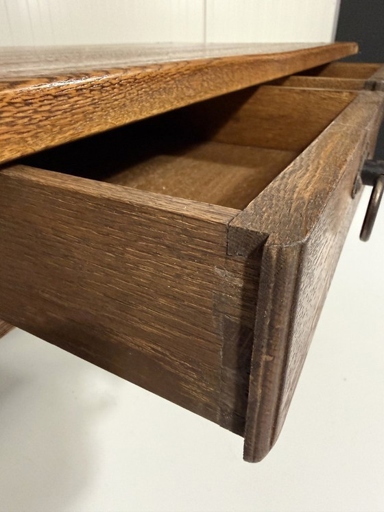 Mesa consola rústica de roble años 60, Madera, Marrón (foto 17 de 19)