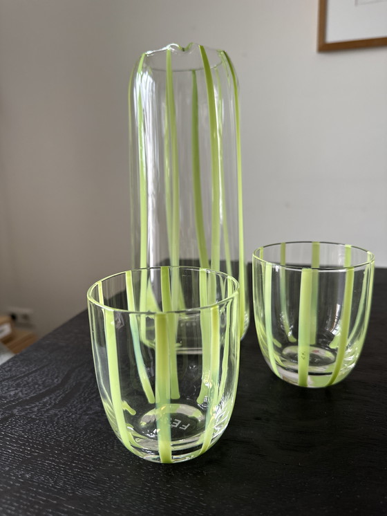 Image 1 of Caraffa per acqua a strisce Fest