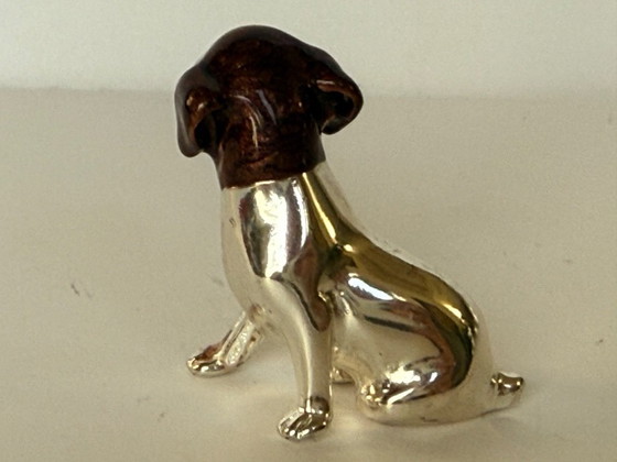 Image 1 of Chiot en argent massif et émail Saturno