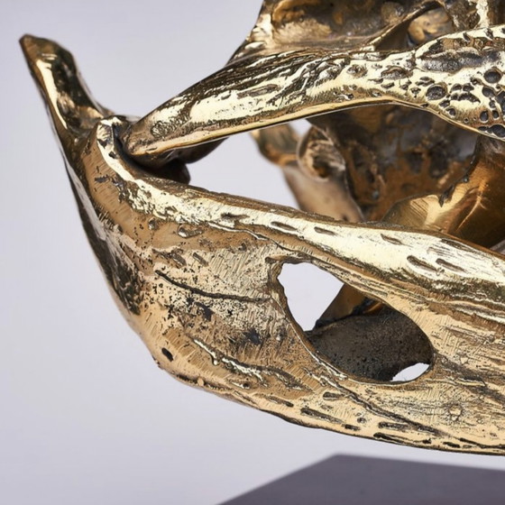 Image 1 of Sooka Sculpture, saltwater crocodile skull 37 cm bronze