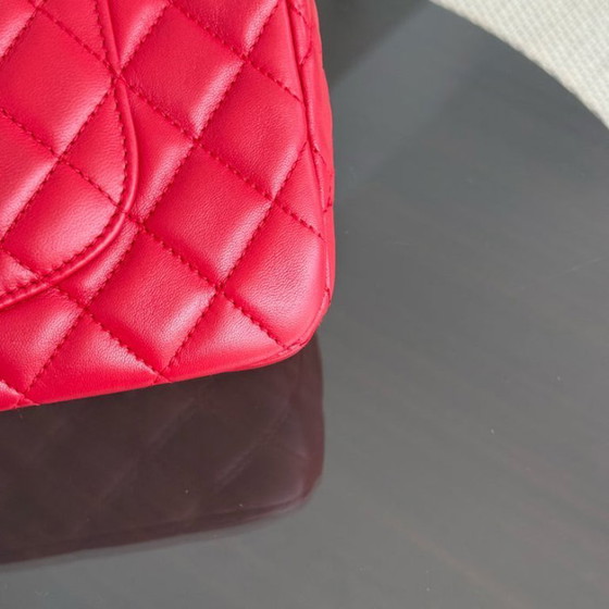 Image 1 of Chanel Classic Flap Medium - Special Valentine Edition 25CM Quilted Lambskin Red Gold Hardware Series 14