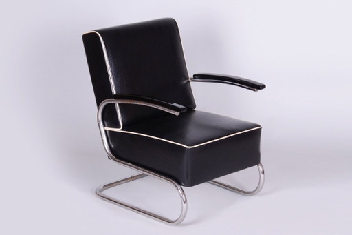 Restaurierter Bauhaus-Sessel, von W. Gispen für Mücke-Melder, Chrom, Tschechisch, 1930er Jahre – fauteuils (photo 2 of 22)