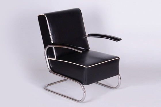 Restaurierter Bauhaus-Sessel, von W. Gispen für Mücke-Melder, Chrom, Tschechisch, 1930er Jahre – Metal, Wood (photo 2 of 22)