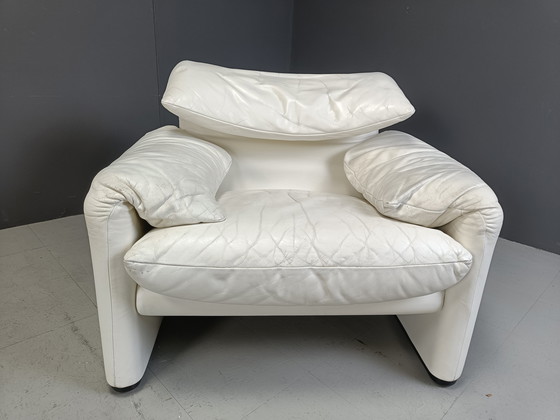 Image 1 of Ensemble de canapés Maralunga en cuir par Vico Magistretti pour Cassina, 1973