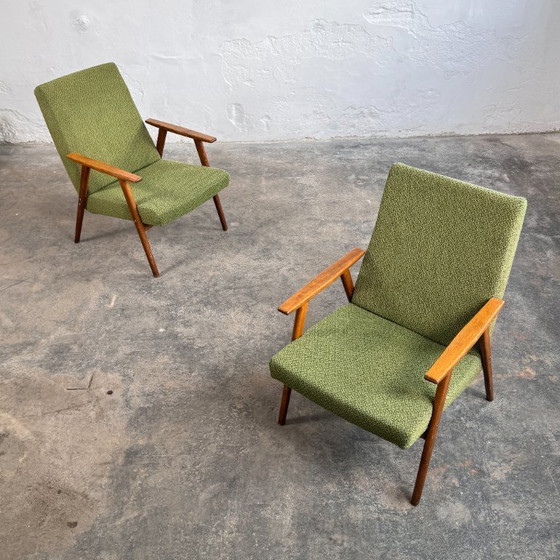 Image 1 of Pair of Mid-Century Green Armchairs by Tatra Nábytok, 1960s