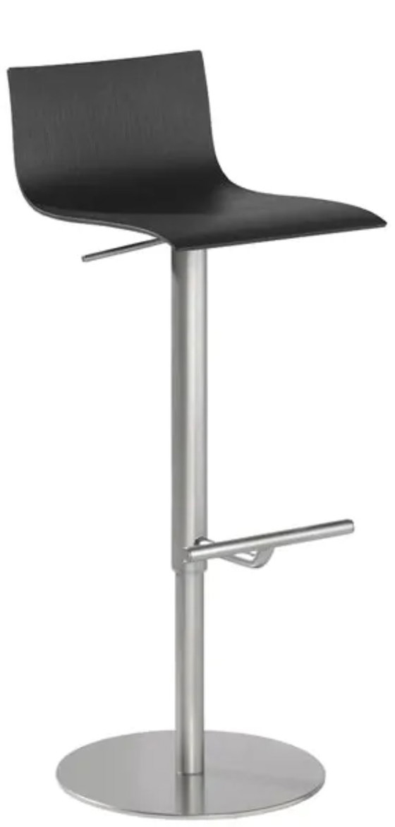 4 tabourets de bar Lapalma THIN, en bois noir, réglables en hauteur – Wood, Metal (photo 5 of 5)