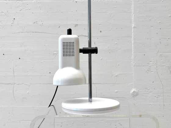 Image 1 of Lámpara de mesa de metal blanco estilo era espacial, década de 1970.