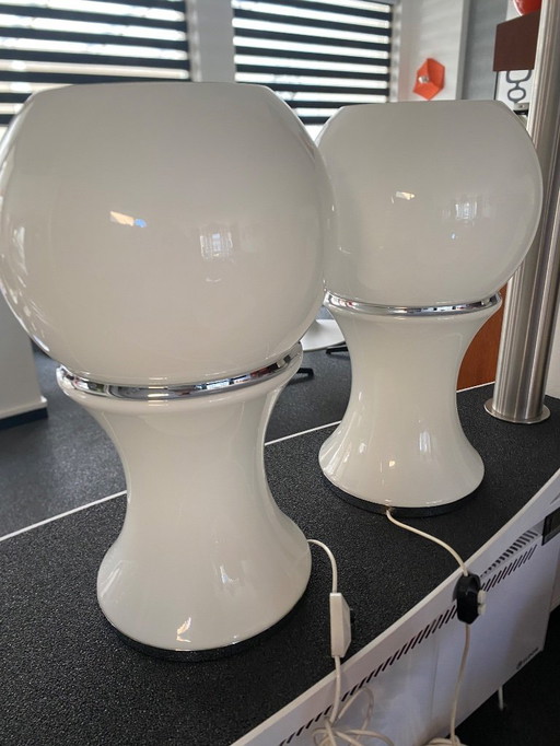 2 pieces design lamps from Mongolfiera lamp by Fontana Arte