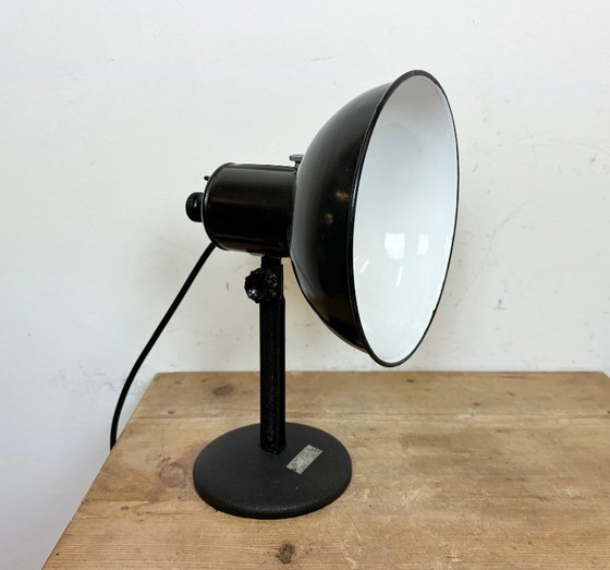 Image 1 of Vintage Black Enamel Table Photo Lamp, 1950s