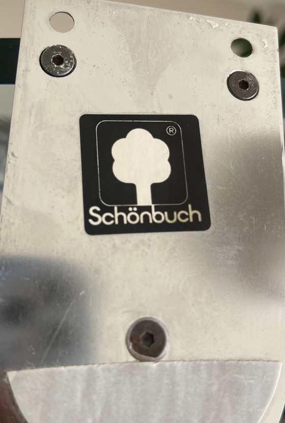 Image 1 of Vintage Schönbuch Frisbi blauwgroen glazen wandplank & kapstok