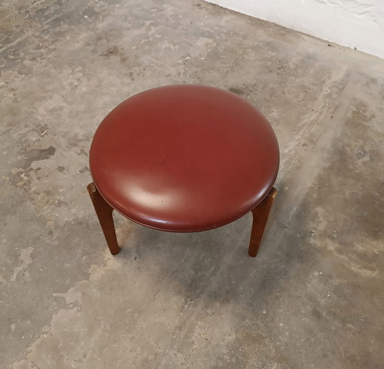 Image 1 of Sven Ellekaer for Christian Linneberg Danish tripod leather stool 