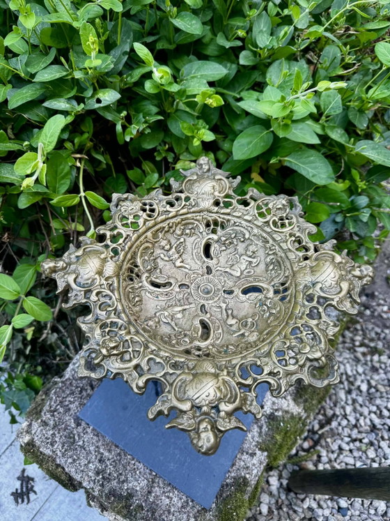 Large bronze fruit bowl from the 19th century. – Brass, Art Nouveau (photo 9 of 12)