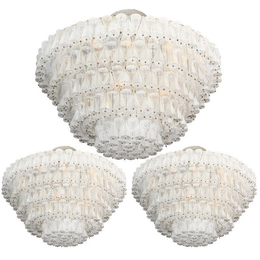 Grande lampadario degli anni '60 dell'iconico Hilton Hotel di Amsterdam attribuito a Seguso