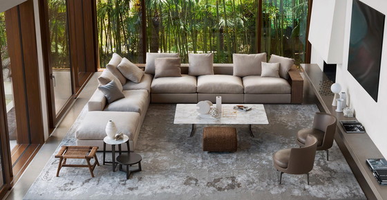Image 1 of Divano angolare modulare Flexform Groundpiece 450x320cm in tessuto Extra