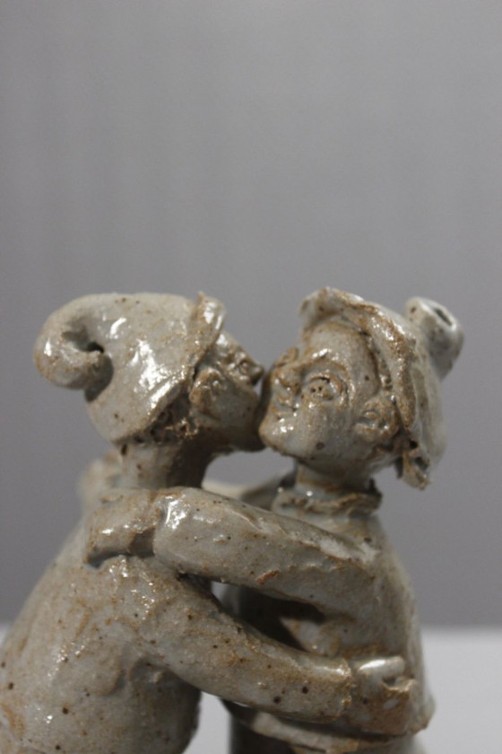 Image 1 of Suzanne Dumoulin in Gouzy - Danspaar, geglazuurd steengoed, aardewerk uit Ariège