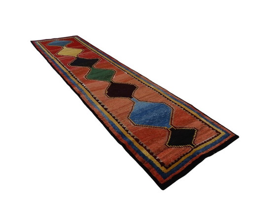 Image 1 of Alfombra Gabbeh semiantigua - 385 x 100 cm - Anudada a mano