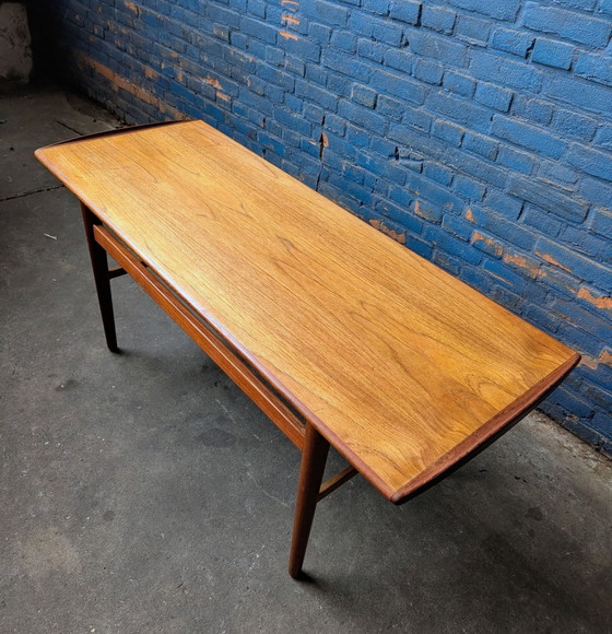 Vintage Deense teakhouten salontafel, Bruin (foto 7 van 8)