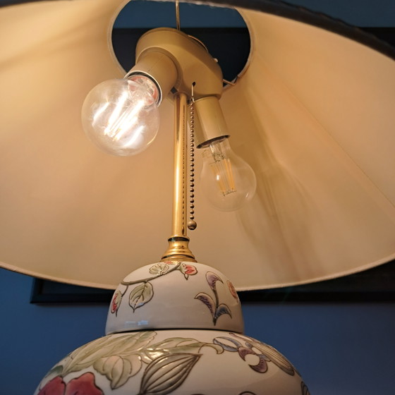 Vintage Porcelain Table Lamp 58cm Floral Chinoiserie Hollywood Regency – Ceramic (photo 10 of 10)