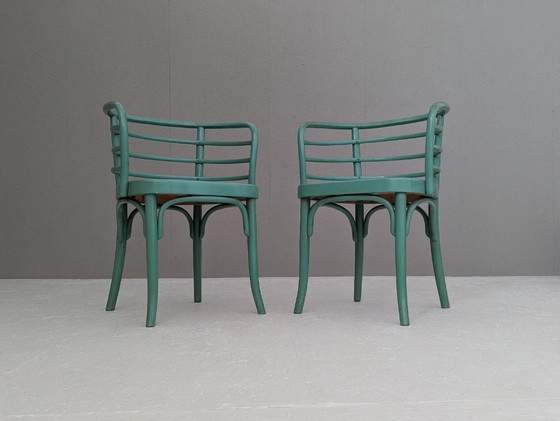 Image 1 of Conjunto vienés moderno Thonet B 246 con sillas y mesa T 142, década de 1930