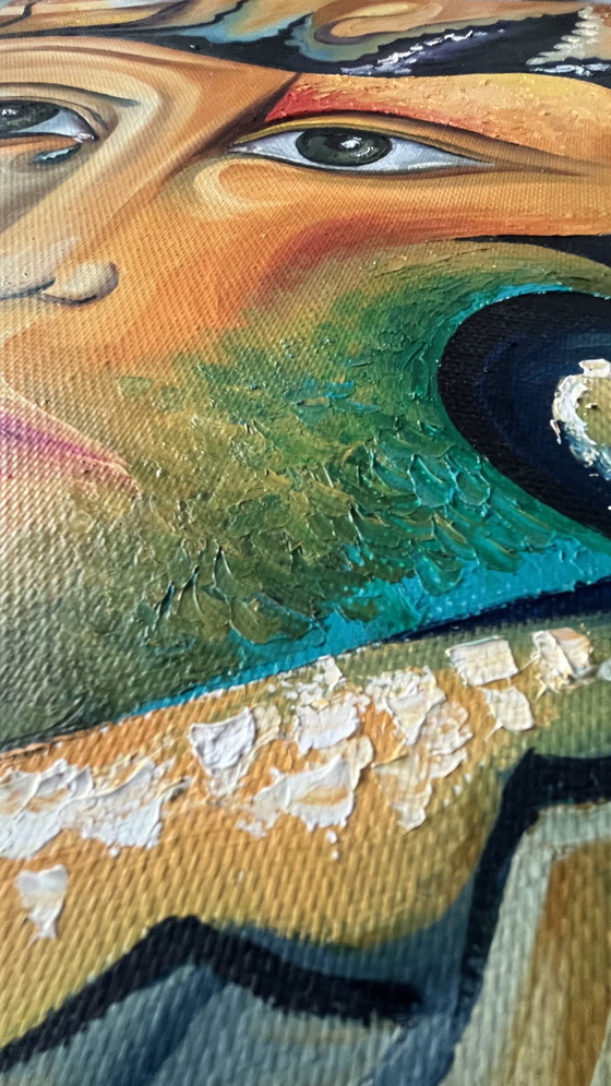 Image 1 of Dipinto originale - Gunay Baytarova - Ritratto astratto (80 x 60 cm)