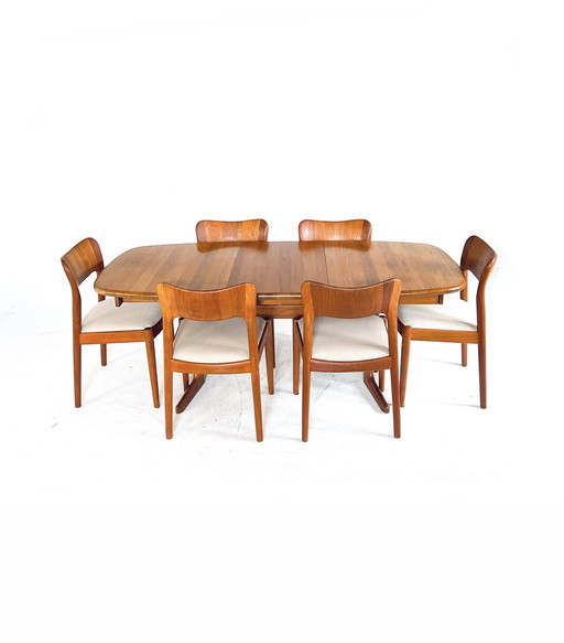 Table de salle à manger danoise extensible vintage, Skovby Møbelfabrik '70