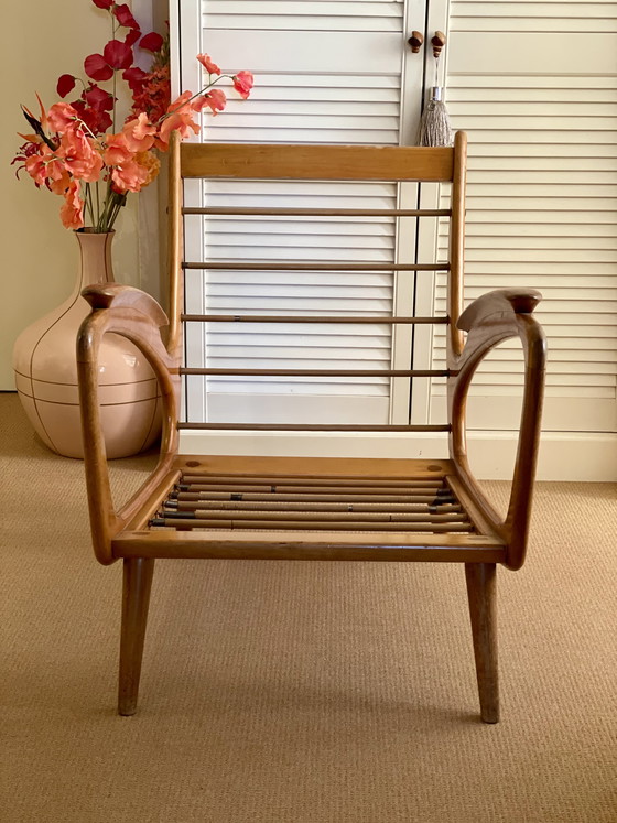 Image 1 of Vintage Mid Century De Ster Gelderland Design Fauteuil Teak