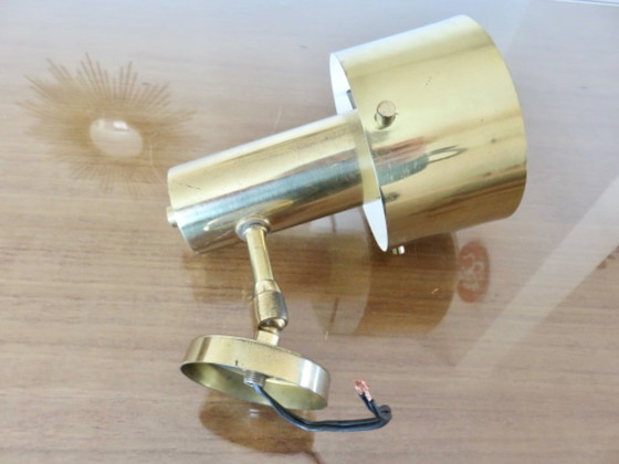 Image 1 of Dänische Wandleuchte aus massivem Messing von Jo Hammergorg, 1970er Jahre