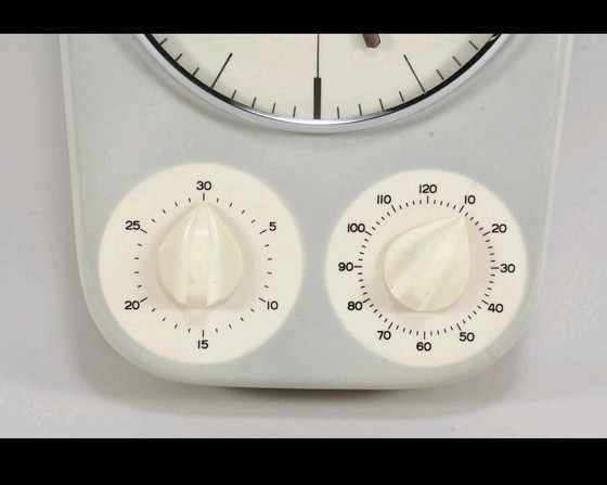 Image 1 of Orologio da cucina Junghans vintage, orologio da parete in ceramica con movimento al quarzo