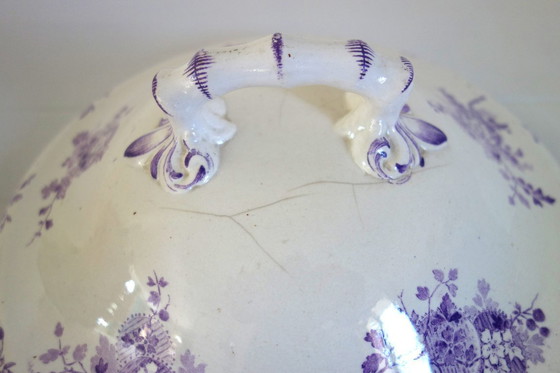 Image 1 of Soupière Longwy Modèle Hanoi Terre de Fer Début XXème